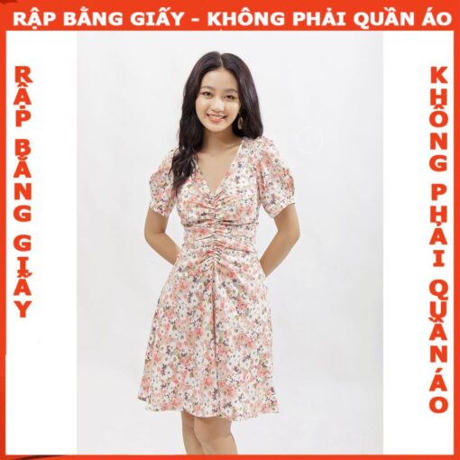 Rập giấy A0 mã 982- đầm tay phồng nhún trước ngực