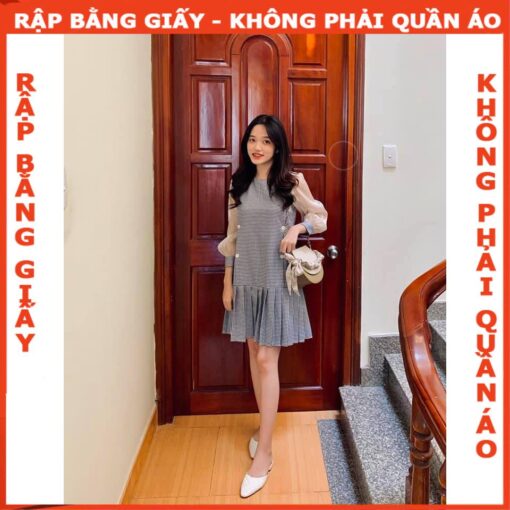 Rập giấy mã 1078 - đầm đuôi cá xếp ly - Hình ảnh 3