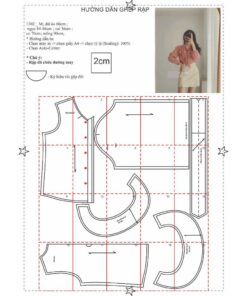 Alternative view of Rập giấy A0 mã 1302 - áo sơ mi cổ thắt nơ