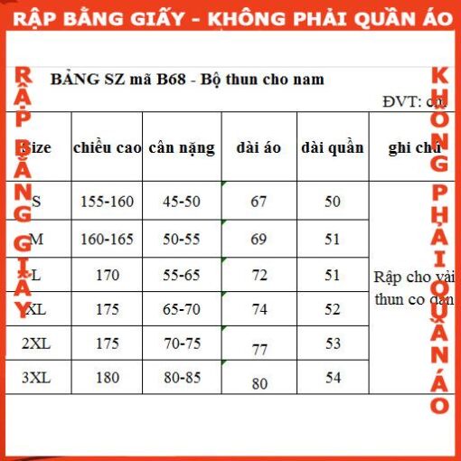 Rập giấy A0 bộ thun nam mã B68 - Hình ảnh 5