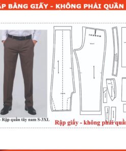 Rập giấy A0 quần tây nam không ly mã B49