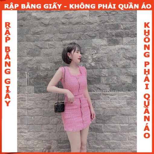 Rập giấy A0 set váy A áo cổ vuông mã 1369 - Hình ảnh 2