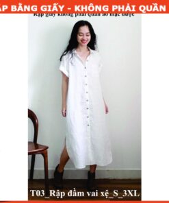 Rập giấy A0 may đầm sơ mi mã T03
