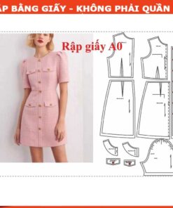 Rập giấy A0 mã 1400 - đầm dáng A