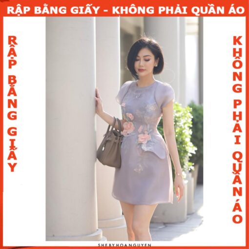 Rập giấy mã 1054 - đầm cách điệu dáng A - Hình ảnh 4