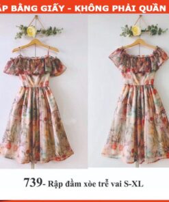 Rập giấy A0 mã 739 - đầm xòe trễ vai