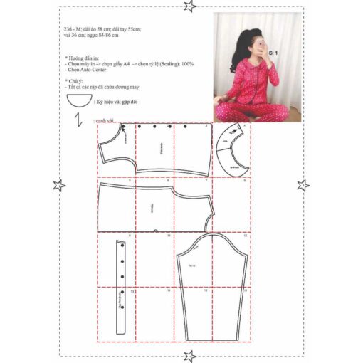 Rập giấy mã 236 - bộ dài cổ sen - Hình ảnh 3