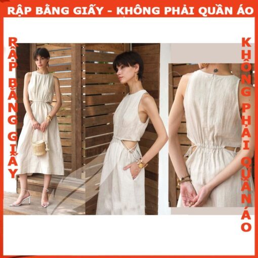Rập giấy A0 mã 428 - đầm hở eo