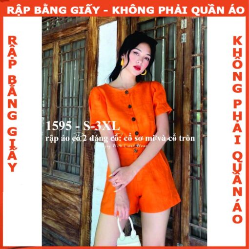 Rập giấy A0 bộ đùi cổ tròn mã 1595 - Hình ảnh 2