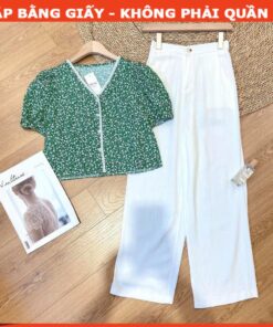 Alternative view of Rập  mã 1338 - quần suông sau thun