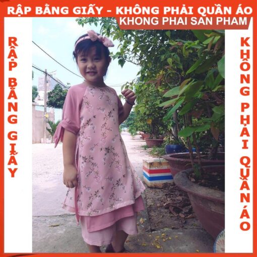 Rập giấy A0 áo dài bé gái mã bé AD22 - Hình ảnh 2