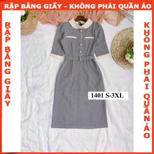 Rập giấy A0 mã 1401 - đầm sơ mi
