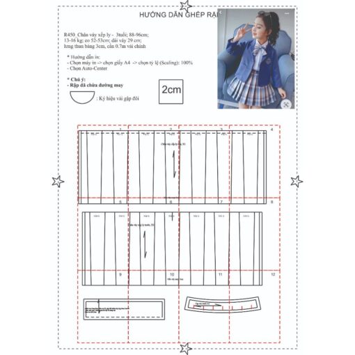 Rập giấy A0 may set vest bé mã R450 - Hình ảnh 4