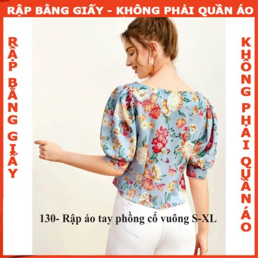 Rập giấy mã 130 - áo cổ vuông - Hình ảnh 2