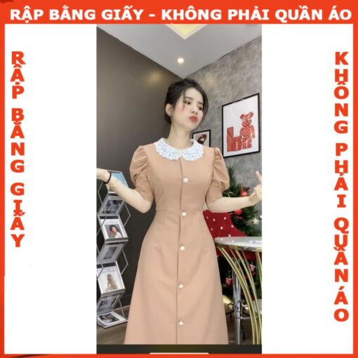 Rập giấy A0 đầm cổ sen  mã 1496