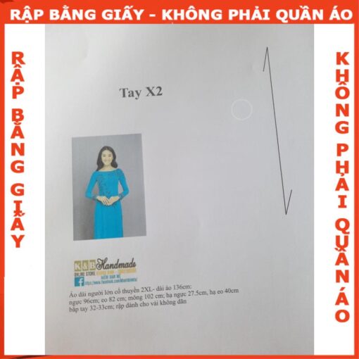 Rập giấy A0 áo dài cổ thuyền AD07 - Hình ảnh 6