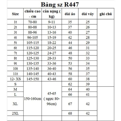 Rập giấy A0 set vest bé gái mã R447 - Hình ảnh 2