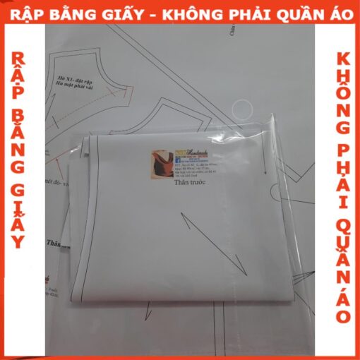 Rập giấy A0 mã 828 -  đầm dáng A tay lỡ - Hình ảnh 4