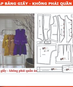 Rập giấy A0 bộ áo ghi lê, quần short sau thun mã 1726