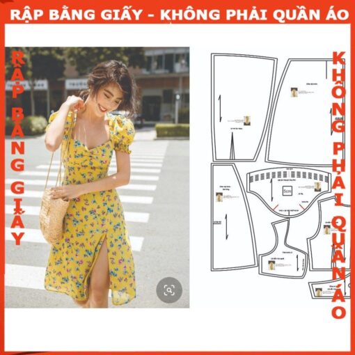 Rập giấy A0 mã 1621 - đầm tay phồng