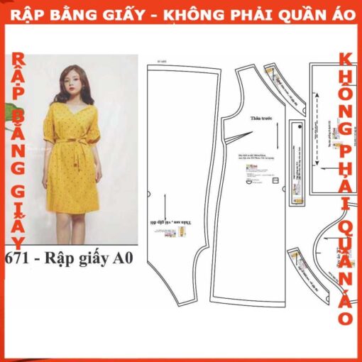 Rập giấy A0 mã 671 - Rập đầm suông