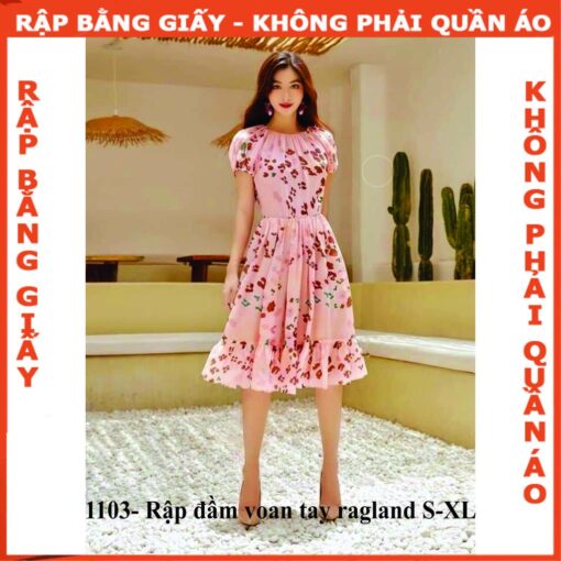 Rập giấy A0 mã 1103 - đầm xòe tay ragland