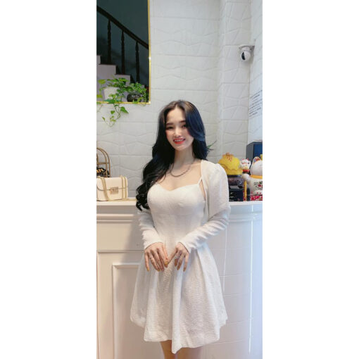 Rập giấy A0 mã 1449 - đầm cup ngực và áo khoác lửng - Hình ảnh 2
