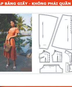 Rập giấy A0 mã 1720 - đầm trễ vai