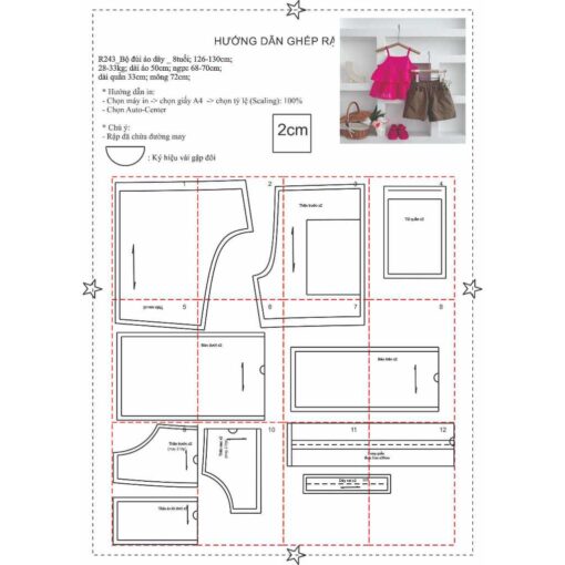 Rập giấy A0 mã R243 - bộ đùi mẹ bé - Hình ảnh 4