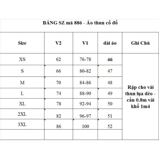 Rập giấy A0 mã 886 - áo thun cổ đổ xếp ly - Hình ảnh 4