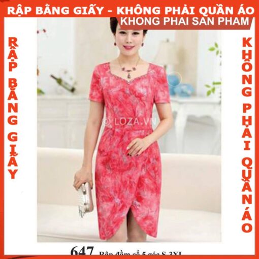 Rập giấy A0 mã 647 - đầm trung niên
