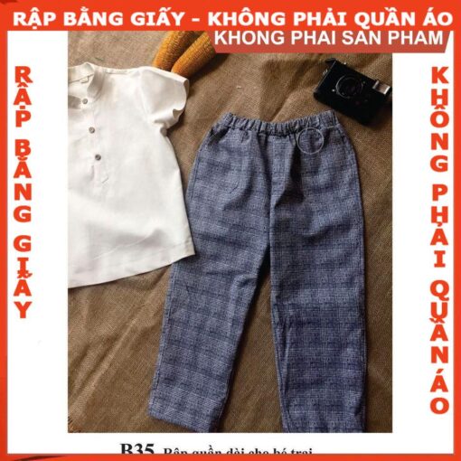 Rập giấy A0 quần dài bé trai mã B35 - Hình ảnh 2