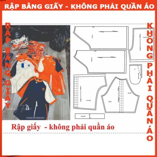 Rập giấy A0 bộ thun tay ragland mã 1689