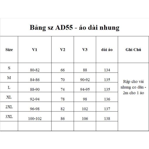 Rập giấy A0 mã AD55 - áo dài may vải nhung co dãn - Hình ảnh 5