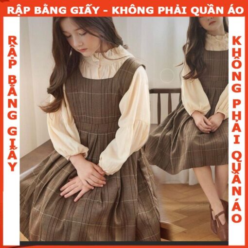 Rập giấy A0 mã R485  - set váy áo cho bé