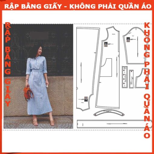 Rập giấy A0 mã 241 - đầm cổ chân tay dài