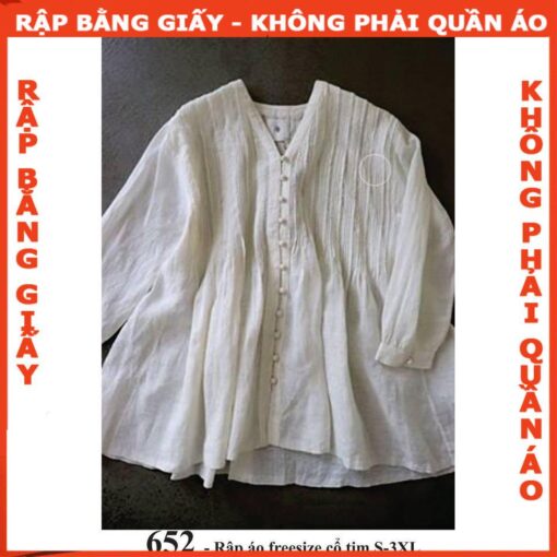 Rập  áo cổ tim free size mã 652