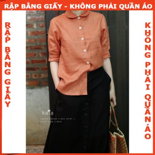 Rập giấy A0 sơ mi lá tròn tay lửng mã 1349
