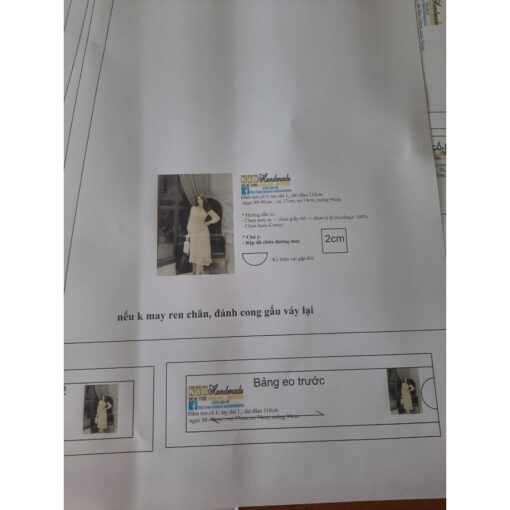 Rập giấy A0 1197- đầm cổ U - Hình ảnh 3