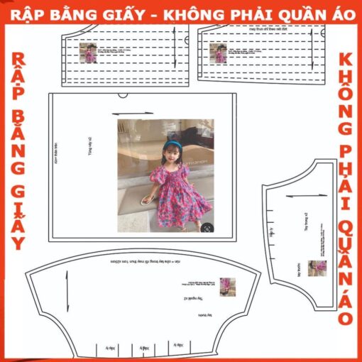 Rập giấy A0 đầm bé mã R437