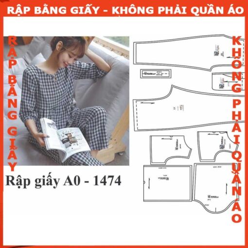 Rập giấy A0 mã 1474 - bộ tay lửng