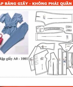 Rập giấy A0 bộ quần ống đứng áo kiểu mã  1001