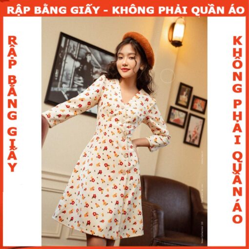 Rập đầm dáng A tay dài mã 1100 - - Hình ảnh 2