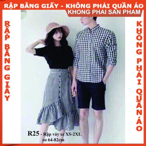 Rập giấy A0 mã R25 cho mẹ - Rập chân váy đuôi cá