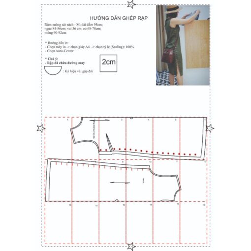 Rập giấy A0 mã 832 -đầm suông - Hình ảnh 5