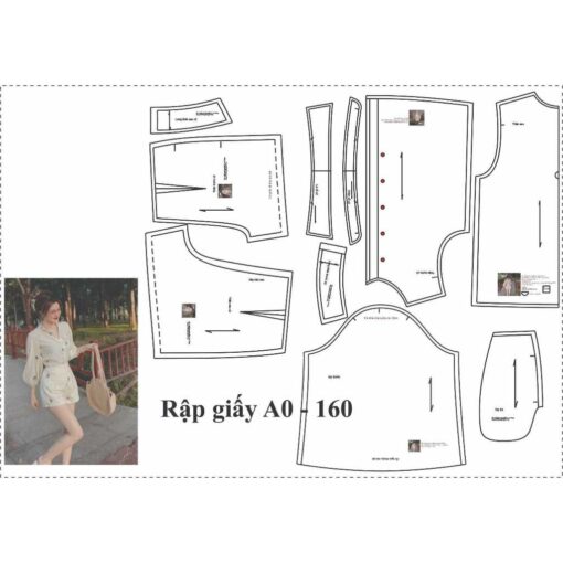 Rập giấy A0 bộ sơ mi mã 160 - Hình ảnh 2