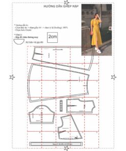 Alternative view of Rập giấy A0 mã 501 - đầm cổ tim chéo