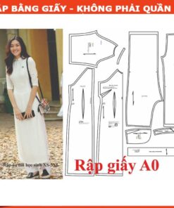 Rập giấy A0 may áo dài học sinh AD08 ( áo + quần)