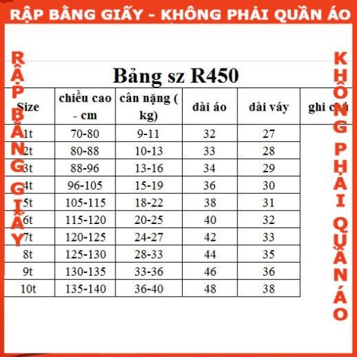 Rập giấy A0 may set vest bé mã R450 - Hình ảnh 2
