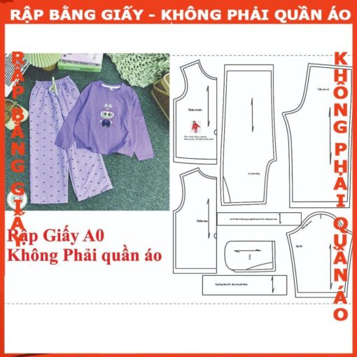 Rập giấy mã R42 - bộ quần suông áo thun tay dài